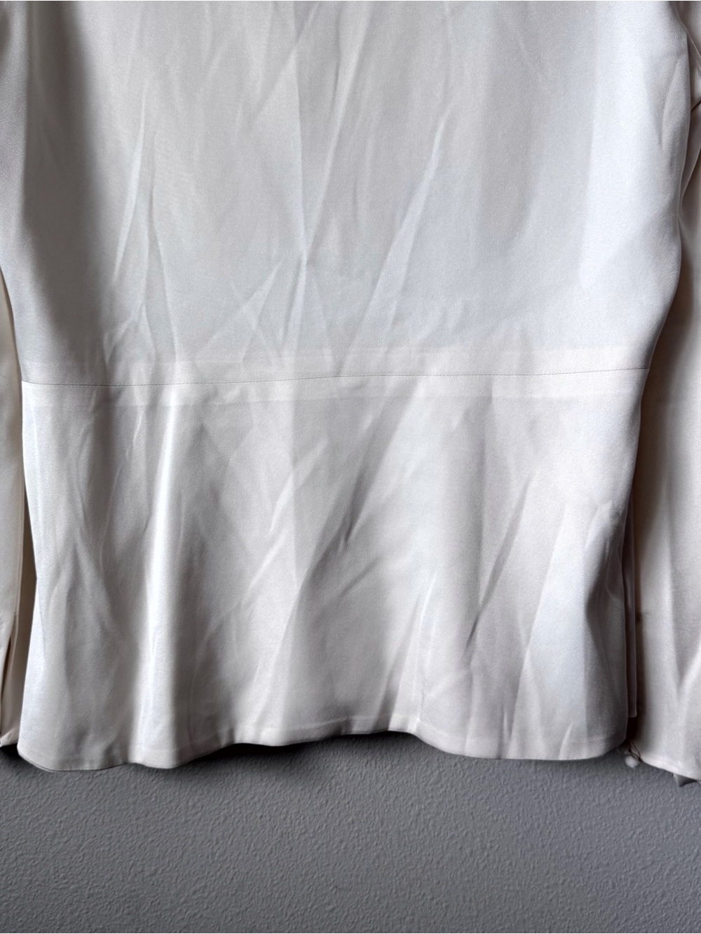Women's Cream Silk Cowl Neck Long-Sleeve Sweater - Picture 9 of 9